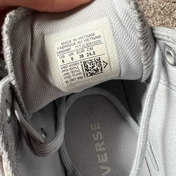 Brand New Converse Light Gray High-Tops - Picture 7 of 7